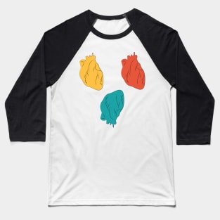 Anatomical Heart Pattern Baseball T-Shirt